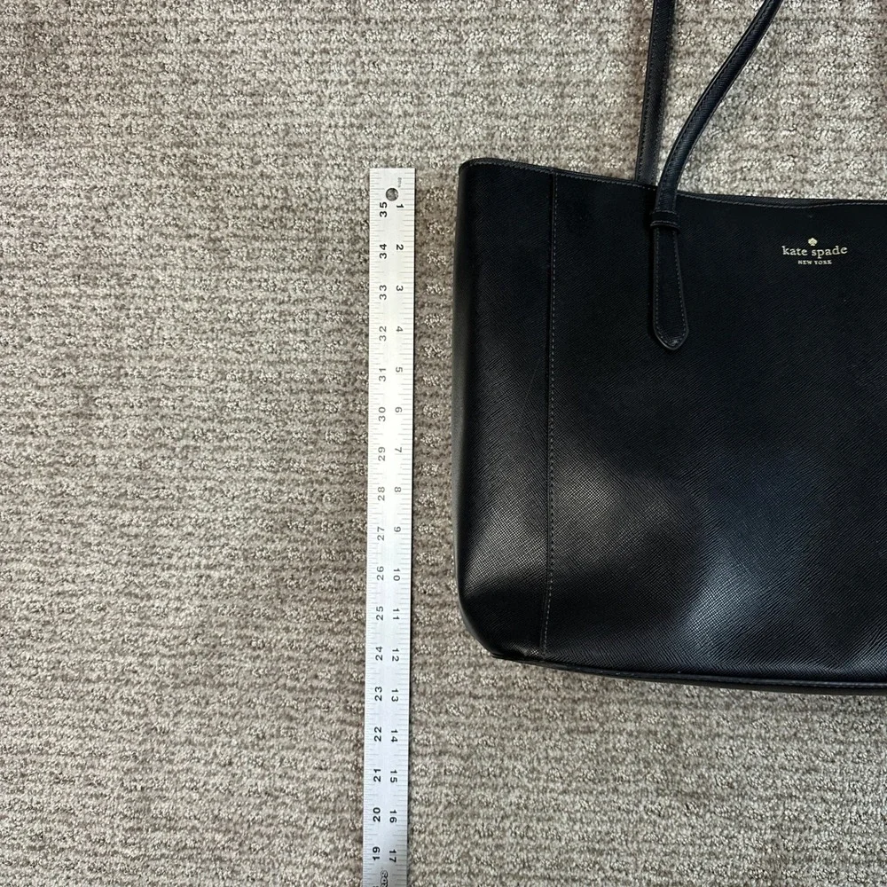 Kate Spade New York Black Saffiano Leather Tote Bag Shoulder Purse WKRU4094